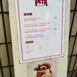 PITA THE GREAT - お店前にある看板のメニュー案内