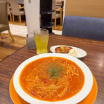 ジョナサン - 料理写真:やみつきミートのジョナサンズスープパスタ選べるアペタイザーセットドリンクバー付き クーポン利用1318円