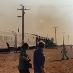 INDIAN PACIFIC - ナラボー平原で給水の為？臨時停車・・・