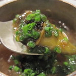 横浜うかい亭 - 鮑の肝　生姜風味で・・・全然苦くない・・・