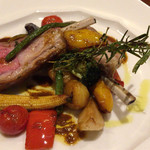 サリュー - オーストラリア産仔羊のロースト　野菜の香草焼き　タップナードソース2015-5
