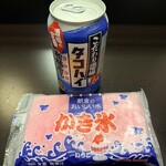 セブンイレブン - ドリンク写真:セリア・ロイル かき氷 いちご(袋)、サントリー こだわり酒場のタコハイ