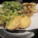 新和食 きくい - 天麩羅(がっちょ、安納芋、菊池水源の芹)