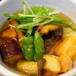 イシノナカ - 揚げ鱈と豆腐と夏野菜の揚げ出し（名前適当）