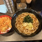 名代富士そば - 料理写真:ミニかき揚げ丼 かけそばセット