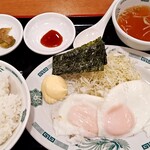 日高屋 - 料理写真:ダブルエッグ朝定食:540円