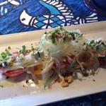 Mama's Fish House - Haiku Farms Tomato and Maui Onion Salad with fennel, Point Reyes Blue Cheese