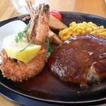 神戸屋レストラン - ハンバーグステーキ＆大海老のフライ