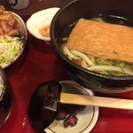 うどん土佐屋 - きつねうどんの唐揚げセット