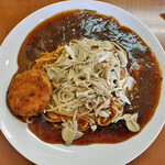 からめ亭 - 料理写真:きのこスパゲティーLすんwithミンチカツ