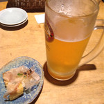 餃子の丸満 - ビールとお通し