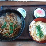 めん房　たけや - かけそば＋ミニかつ丼＋お新香～選べるランチ～