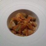 レストラン ラッセ - 旬菜とブイヤベースのソース　カラスミを添えて