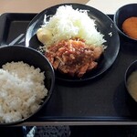松のや - 料理写真:背脂生姜タレのポークフライドステーキ定食