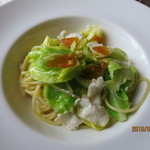 アル・ケッチァーノ - フキとキャベツとカラスミのペペロンチーノ