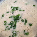 ふく流らーめん 轍 - ネギが散らしてありますが、こっくりしていてとても食べやすい味です。