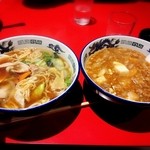 来々軒 - ミニ広東麺とミニ麻婆丼