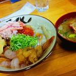 Yamayoshitei - 漬け丼(イクラ、カンパチ、ふぐ、海老、はたはた)