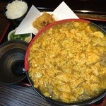 極楽うどん Ah-麺 - 鶏卵カレーうどんとり天トッピング1010円