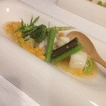 うぶか - 渡り蟹　焼山菜　内子の餡