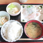 いただきさんの海鮮食堂 - 日替定食 (1050円) '15 4月中旬