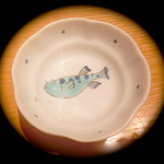 銀座　ふく太郎 - ●シュミレーション▶︎【30】お皿の底にはふぐの模様！ 波佐美焼（はさみやき）だとか。このお店用に特注をしているのですって！