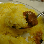RAJ - マトンカレーをライスで：ターメリックライスに変更された