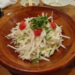 魚金 - 大根と貝柱のサラダでございます（2015.05）