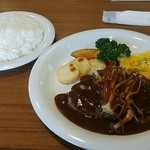 レストラン アーサー - 合挽きハンバーグ・キノコ添えソース（920円）＆中ライス（210円）