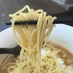 煮干乱舞 - 低加水のパッツン細麺。スープとの相性良し♡