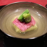 にくの匠 三芳 - 2015/5みすじアスパラのお浸し