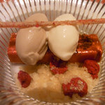 レストラン サンパウ - フランボワーズ、クリームチーズ＆モデナアイス。