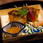 北新地 湯木 - 2015.5 伝助あなご 大阪寿司