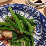 御田町 桃の木 - 2015台湾A菜と自家製干し肉の炒め物