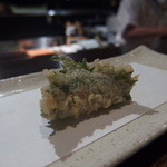 天ぷら　酒菜　醍醐 - ウニの大葉巻き　やはりうまし！