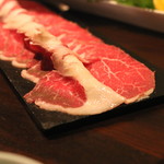 和食 イワカムツカリ - 無薬飼育和牛「尾崎牛」そともも肉（そとひら）　(2015/05)