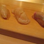 江戸前鮓 すし通 - すずき・ほたて・しまあじ