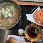 蕎麦処 うぐいす - 肉そば＆紅しょうが天