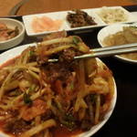 韓国家庭料理 扶餘 - プヨ定食ランチ1,000円のプルコギアップ