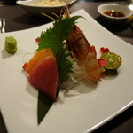 HANA錵鐵板燒 - 2015.06 お刺身(ぼたんエビ、サーモン、鯛)