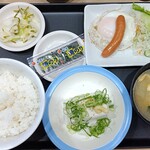松屋 - ソーセージエッグ定食/冷奴