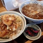 きょう兵衛 - ミニかき揚げ丼/そば(温)セット；掻揚は小海老/玉葱/人参/三ッ葉 @2015/05/27