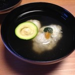 しのはら - 椀‥愛媛の鱧・自家製胡麻豆腐・ズッキーニ
