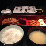呑処ひろし - トリ照り焼き+コロッケ800円
            柔らかい！ 箸で切れる