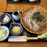 そじ坊 - 料理写真:ざるそば大盛り 生わさび付き、大根おろし、温泉卵