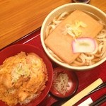 杵屋 - 親子丼定食（きつねうどん）