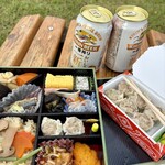 崎陽軒 - 料理写真:松花堂弁当とミニ焼売、ビール