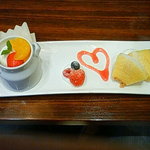 MADAME SHINCO - 本日のケーキ(なめらかプリン)/バウムクーヘン(プレーン)