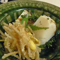 祇園 末友 - 焼きたけのこ、もやし胡麻和え