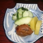 民宿まぐさ - 朝ごはん♪漬物♪梅干し